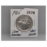 1925 90% Silv Stone Mtn Half $1 Dollar