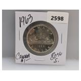 1963 80% Silv Canada $1 Dollar