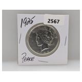1925 90% Silv Peace $1 Dollar