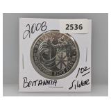 2008 1oz .999 Silv Britannia 2 Pounds