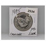 1985 1oz .999 Silv Engelhard Prospector Round