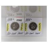 (2) Rare 1875-S Twenty Cent Piece