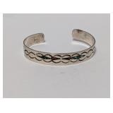 .925 Sterl Cuff w/Turquoise & Coral Inlay