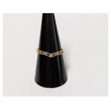 Vermeil/.925 Sterl Green & Clear Stone Band