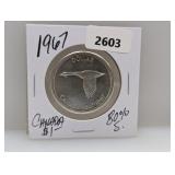 1967 80% Silv Canada $1 Dollar
