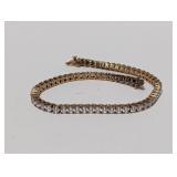 8" Vermeil/.925 Sterl CZ Stone Bracelet
