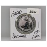 2020 1oz .999 Silv Britannia 2 Pounds