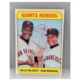 1969 TOPPS HEROES WILLIE McCOVEY/JUAN MARICHAL 572