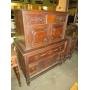 ANTIQUE 4 DRAWER/2-DOOR HIGHBOY CHEST