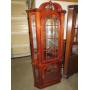 CHERRY 1 PCS 2 DOOR BEVELED GLASS CORNER CABINET