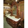 WALNUT VICTORIAN 3 DRAWER MARBLE TOP DRESSER &