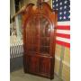 CHERRY (4) DOOR BUBBLE GLASS CORNER CABINET