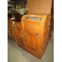 SOLID OAK REFRIGERATOR/ FREEZER ICE CREAM MAKER