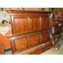 CHERRY BURL INLAID KING SIZE BED WITH RAILS