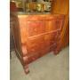 ANTIQUE WALNUT EMPIRE BURL FINISH 4 DRAWER CHEST