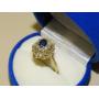 1 CT. DIAMOND 1/2 CT SAPPHIRE 4.5 GR14 K GOLD RING