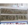 (2X) VINTAGE CAST IRON EMBOSSED RR CROSSING SIGN