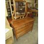 ANTIQUE SOLID OAK 4 DWR DRESSER W/ MIRROR