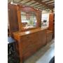 BEAUTIFUL OAK 9 DWR DRESSER WITH MIRROR