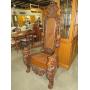 SOLID WOOD LIONHEAD CARVED CLAW FOOT THRONE CHAIR