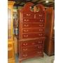 CHERRY FINISH 2 PC HIGHBOY CHEST 3 DRAWER