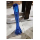 VINTAGE COBALT BLUE SWUNG GLASS VASE