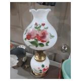HANDPAINTED FLORAL HURRICANE LAMP