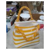 BLOCK CRYSTAL ORANGE/WHITE ART GLASS PURSE