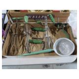 GREEN HANDLE VINTAGE UTENSILS