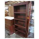 CHERRY FINISH 2 DR BOOKCASE/ STORAGE CABINET