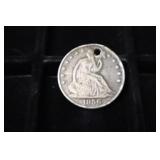 1856 O SEATED LIBERTY HALF DOLLAR 90% HOLED