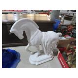 12" MID CENTURY WAR HORSE CERAMIC STATUE