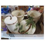 COLL. CERAMIC CANISTER & TOILET BRUSH HOLDER