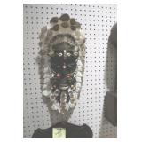 TRIBAL AFRICAN MASK ADORNED W/ FISH SCALES/TEETH