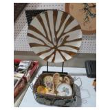 METAL PLATE,CHERUB CANDLEHOLDER &MISC