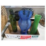 COLL. VINTAGE COLORED GLASS VASES