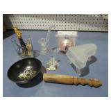 COLL. GLASS TRINKET PIANO , SAXOPHONE & MISC