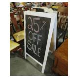 WOOD CHAULKBOARD 2 SIDED SIDEWALK SIGN