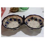 DIVIDED PORCELAIN SNACK DISH