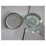 (2) GLASS PAPER WEIGHTS