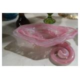 MURANO-STYLE PINK GLASS DISH