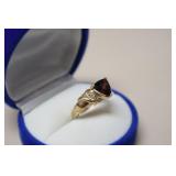 NEW 4.1GR 14K GOLD 2CT GARNET .20 CT DIAMONDS RING