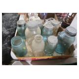 COLL. BLUE/CLEAR GLASS BALL JARS