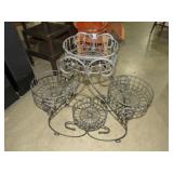 ORNATE IRON 4 BASKET PLANTSTAND