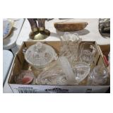 CRYSTAL/GLASS CANDY DISH, BASKET, MISC