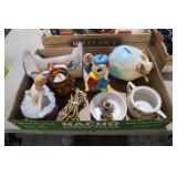 PIGGY BANKS, CANDLE STAND, MUG, MISC