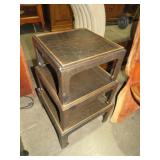 S/3 STACKING WOOD TABLES W/ CRACKLE FINISH TOPS