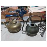 (2) BRASS VINTAGE TEAPOTS