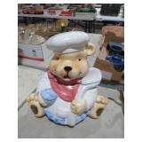 BEAR CHEF CERAMIC COOKIE JAR
