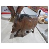 HANDCARVED WOOD WART HOG